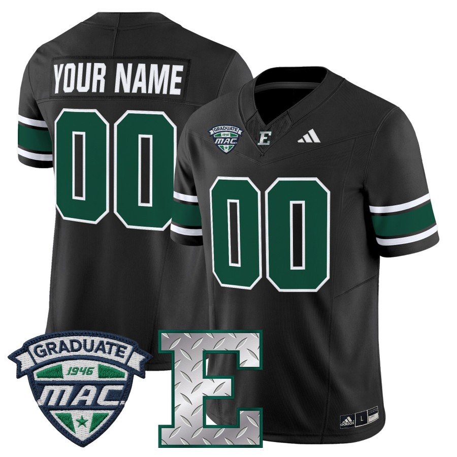 Men's Eastern Michigan Eagles Custom Black 2025 Vapor F.U.S.E. Limited Stitched Football Jersey