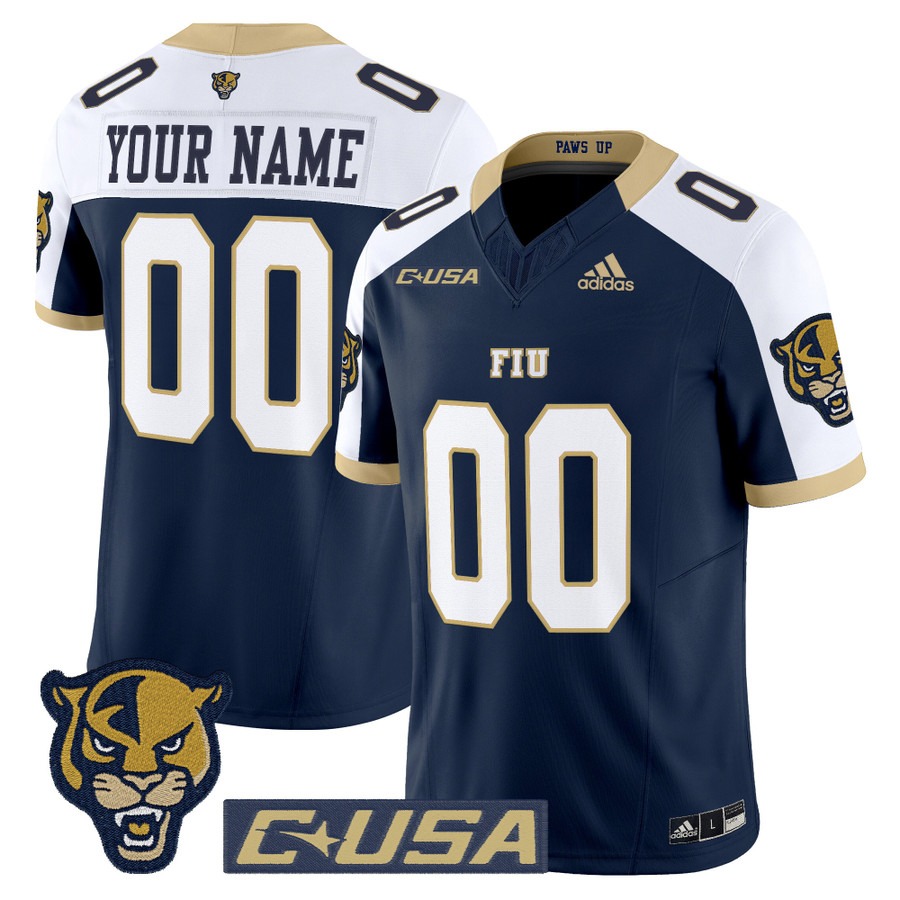 Men's FIU Panthers Custom Navy Alternate 2025 Vapor F.U.S.E. Limited Stitched Football Jersey