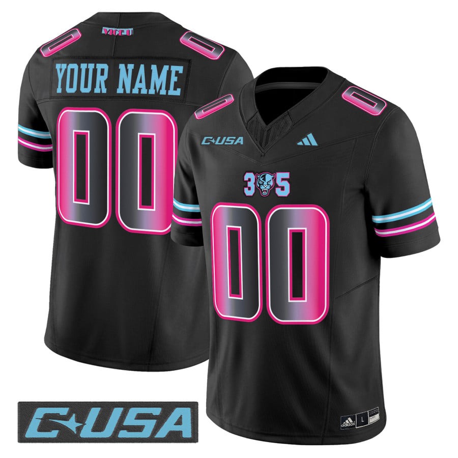 Men's Florida International Panthers Custom Vice U 2025 Vapor F.U.S.E. Limited Stitched Football Jersey