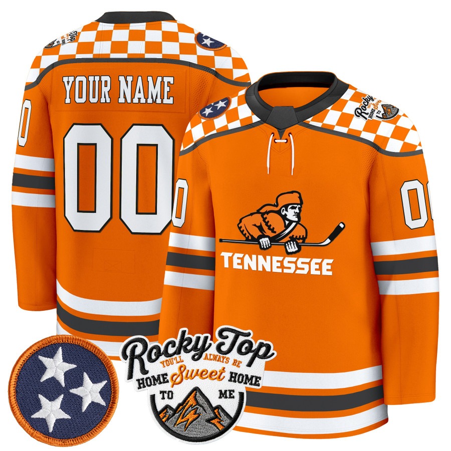 Men's Tennessee Volunteers Custom Orange 2025-26 Premium Stitched Hockey Jersey
