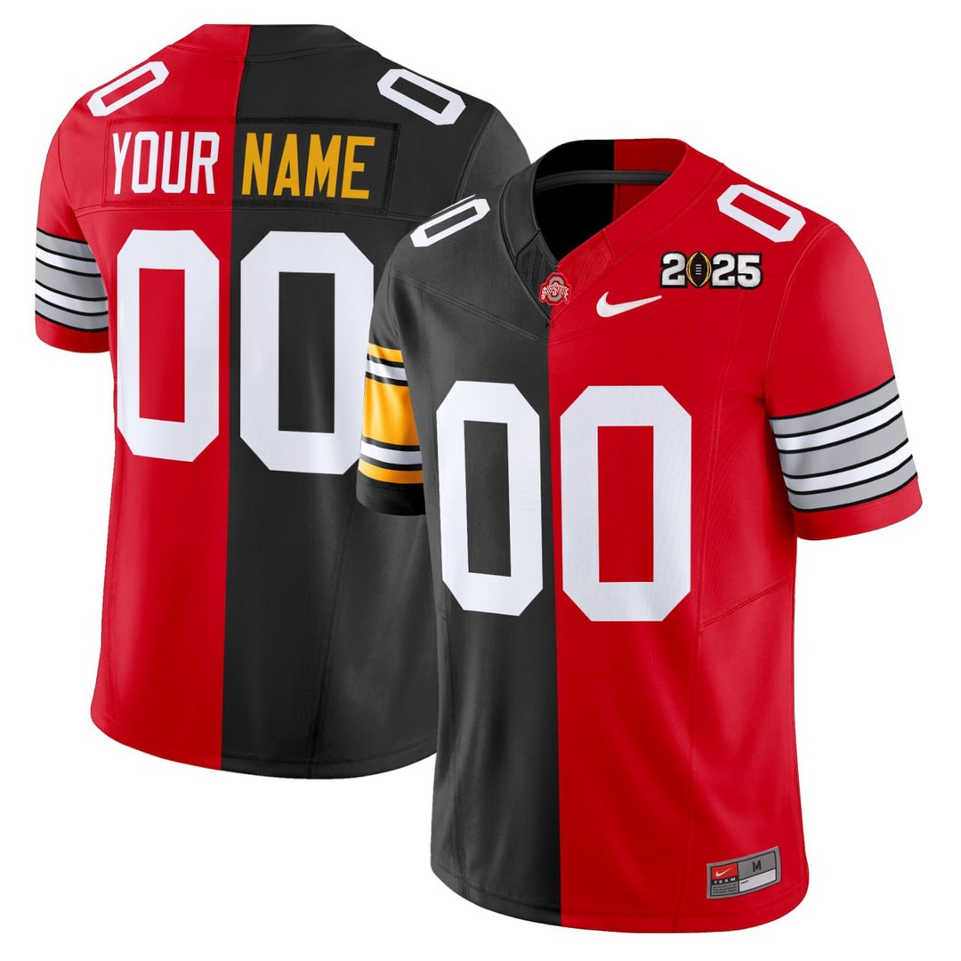 Men's Ohio State Buckeyes & Steelers Custom Nike Split Nike Vapor F.U.S.E. Limited Stitched Football Jersey