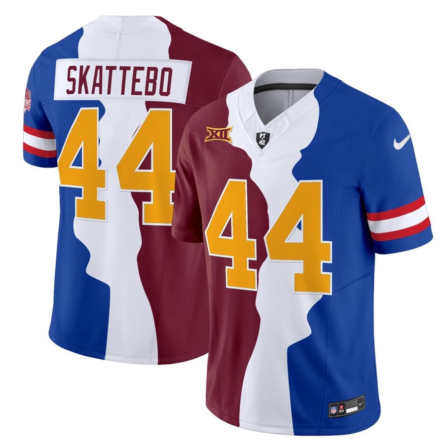 Men's ASU Football & NY Giants #44 Cam Skattebo Split Nike Vapor F.U.S.E. Limited Stitched Jersey