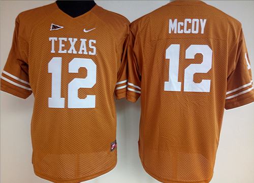 Men's Texas Longhorns #12 Colt McCoy Orange Nike Stitched College Football Jersey