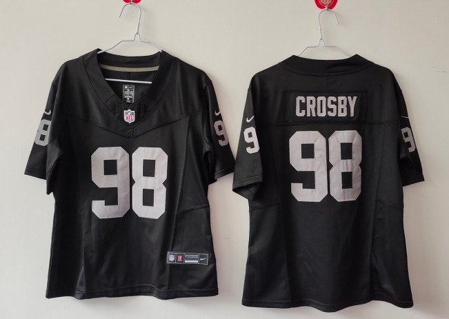 Youth Las Vegas Raiders #98 Maxx Crosby Black 2025 F.U.S.E. Vapor Untouchable Limited Stitched Football Jersey