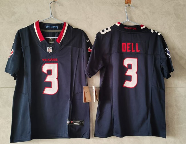 Youth Houston Texans #3 Tank Dell Navy F.U.S.E Vapor Stitched Football Jersey