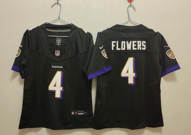 Youth Baltimore Ravens #4 Zay Flowers Black 2025 F.U.S.E Vapor Limited Football Jersey