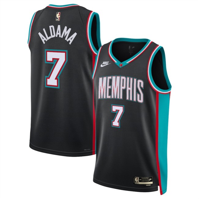 Men's Memphis Grizzlies #7 Santi Aldama Black 2025 Classic Edition Stitched Basketball Jersey