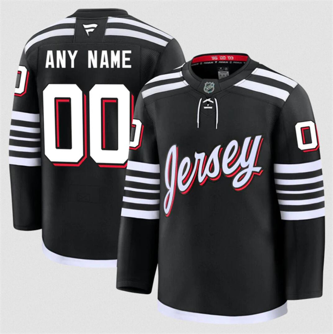 Women's New Jersey Devils Active Player Custom Black 2024-25 Alternate Stitched Hockey Jersey