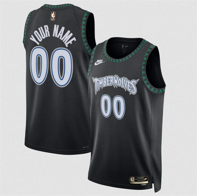 Men's Minnesota Timberwolves Custom Black Trees Classic Edition 2025-26 Swingman Stitched Jersey