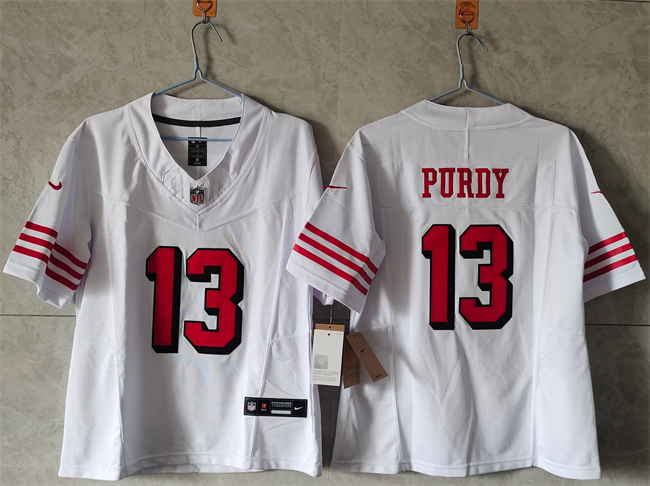 Women's San Francisco 49ers #13 Brock Purdy New White F.U.S.E Vapor Untouchable Stitched Jersey(Run Small) Women's San Francisco 49ers #13 Brock Purdy New White F.U.S.E Vapor Untouchable Stitched Jersey(Run Small)