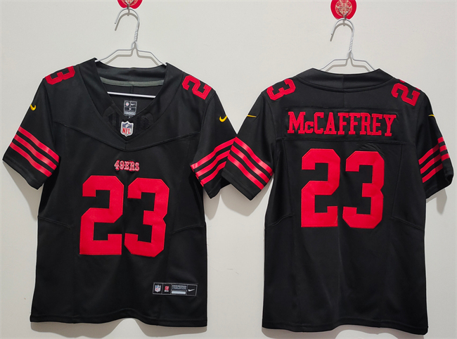 Women's San Francisco 49ers #23 Christian McCaffrey Black F.U.S.E Vapor Untouchable Stitched Jersey(Run Small) Women's San Francisco 49ers #23 Christian McCaffrey Black F.U.S.E Vapor Untouchable Stitched Jersey(Run Small)