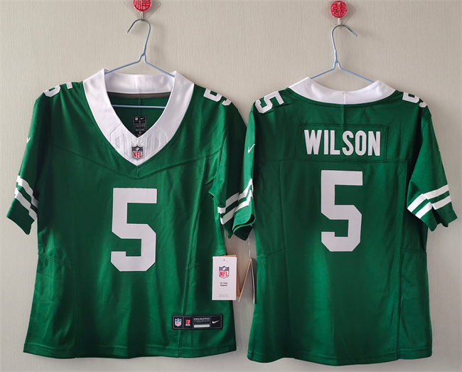 Women's New York Jets #5 Garrett Wilson Green F.U.S.E. Vapor Stitched Jersey(Run Small) Women's New York Jets #5 Garrett Wilson Green F.U.S.E. Vapor Stitched Jersey(Run Small)