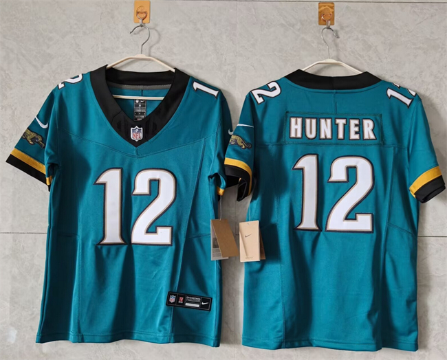 Women's Jacksonville Jaguars #12 Travis Hunter Teal 2024 F.U.S.E Prowler Throwback Vapor Limited Stitched Football Jersey(Run Small) Women's Jacksonville Jaguars #12 Travis Hunter Teal 2024 F.U.S.E Prowler Throwback Vapor Limited Stitched Football Jersey(Run Small)