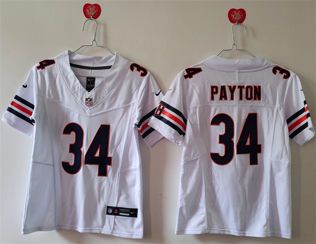 Women's Chicago Bears #34 Walter Payton White 2024 F.U.S.E Vapor Stitched Jersey(Run Small) Women's Chicago Bears #34 Walter Payton White 2024 F.U.S.E Vapor Stitched Jersey(Run Small)