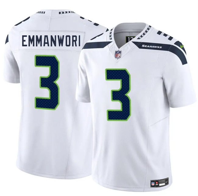 Men's Seattle Seahawks #3 Nick Emmanwori White 2025 F.U.S.E. Vapor Untouchable Limited Stitched Football Jersey