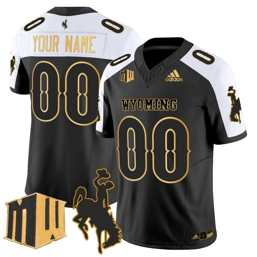 Men's Wyoming Cowboys Custom Black Alternate Gold 2025 F.U.S.E. Stitched Football Jersey
