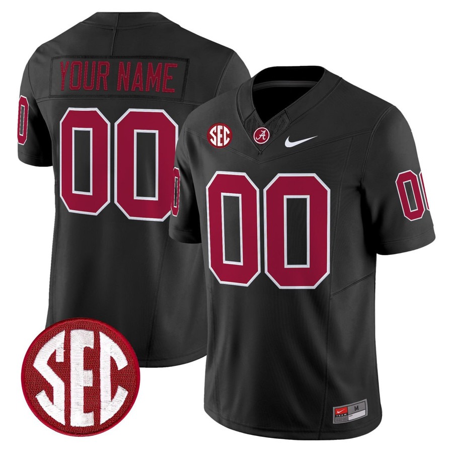 Men's Alabama Crimson Tide Custom Black F.US.E. Nike Vapor Stitched Football Jersey.