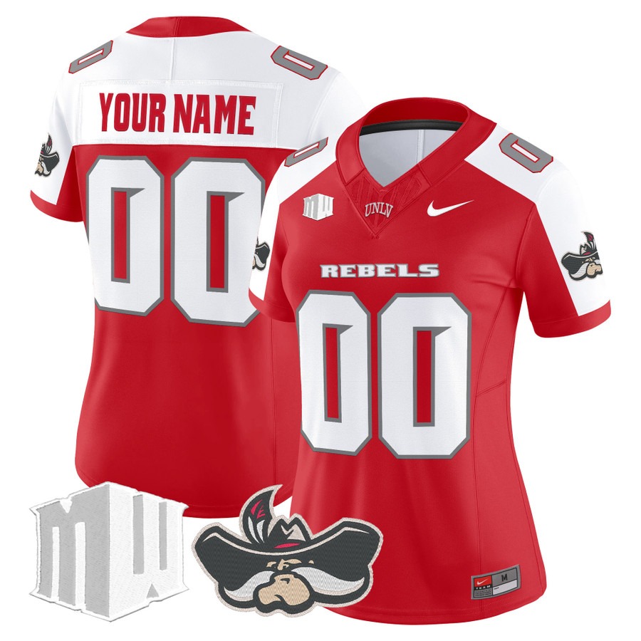 Women's UNLV Rebels Custom Red Alternate F.U.S.E. 2025 Vapor Limited Stitched Football Jersey