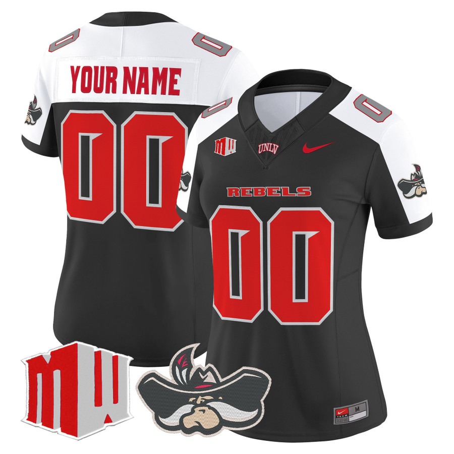 Women's UNLV Rebels Custom Black Alternate F.U.S.E. 2025 Vapor Limited Stitched Football Jersey