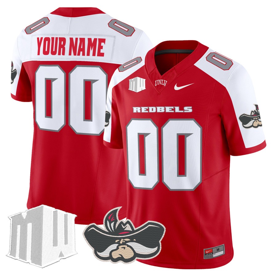 Men's UNLV Rebels Custom Red Alternate F.U.S.E. 2025 Vapor Limited Stitched Football Jersey