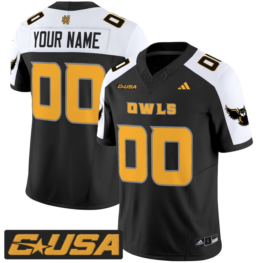 Men's Kennesaw State Owls Custom Black Alternate 2025 Vapor F.U.S.E. Limited Stitched Football Jersey