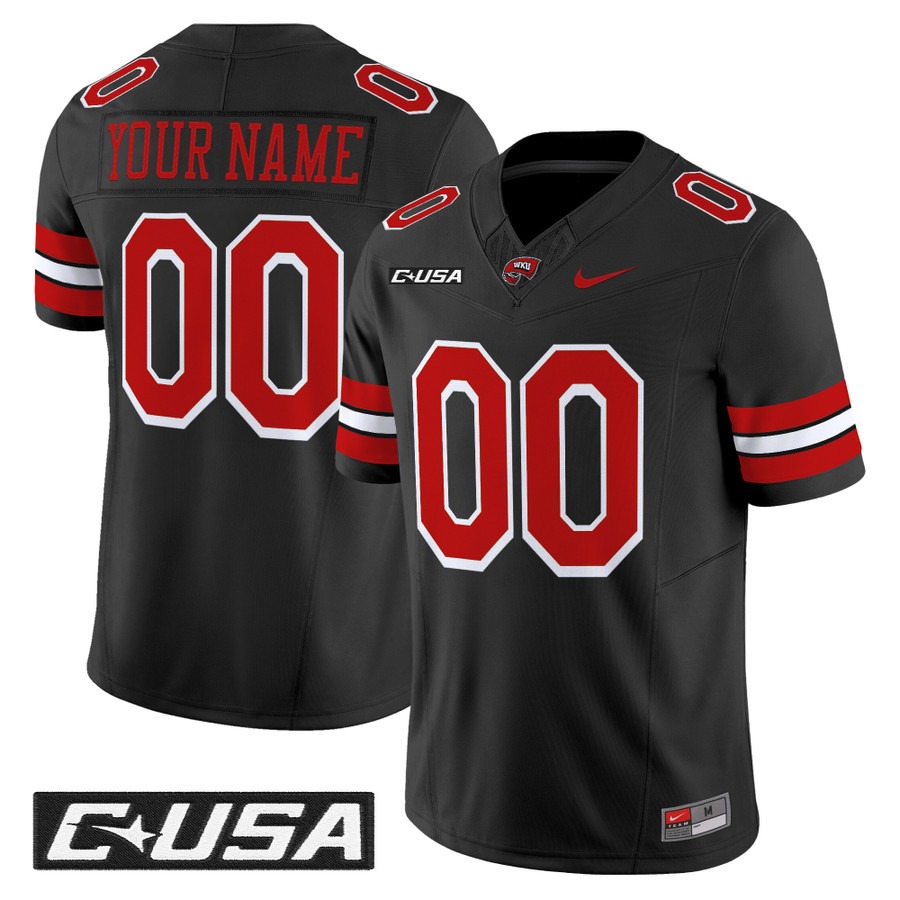 Men's Western Kentucky Hilltoppers Custom Black F.U.S.E. 2025 Vapor Limited Stitched Football Jersey