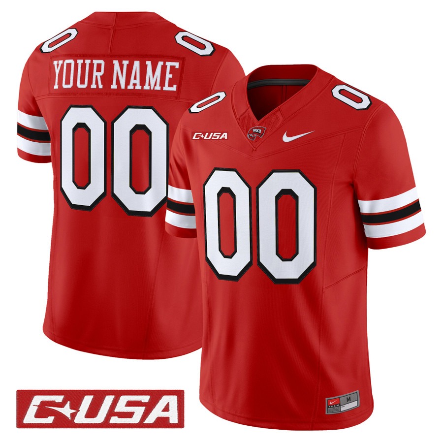 Men's Western Kentucky Hilltoppers Custom Red F.U.S.E. 2025 Vapor Limited Stitched Football Jersey