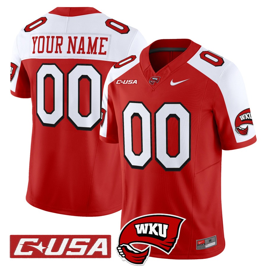 Men's Western Kentucky Hilltoppers Custom Red Alternate F.U.S.E. 2025 Vapor Limited Stitched Football Jersey