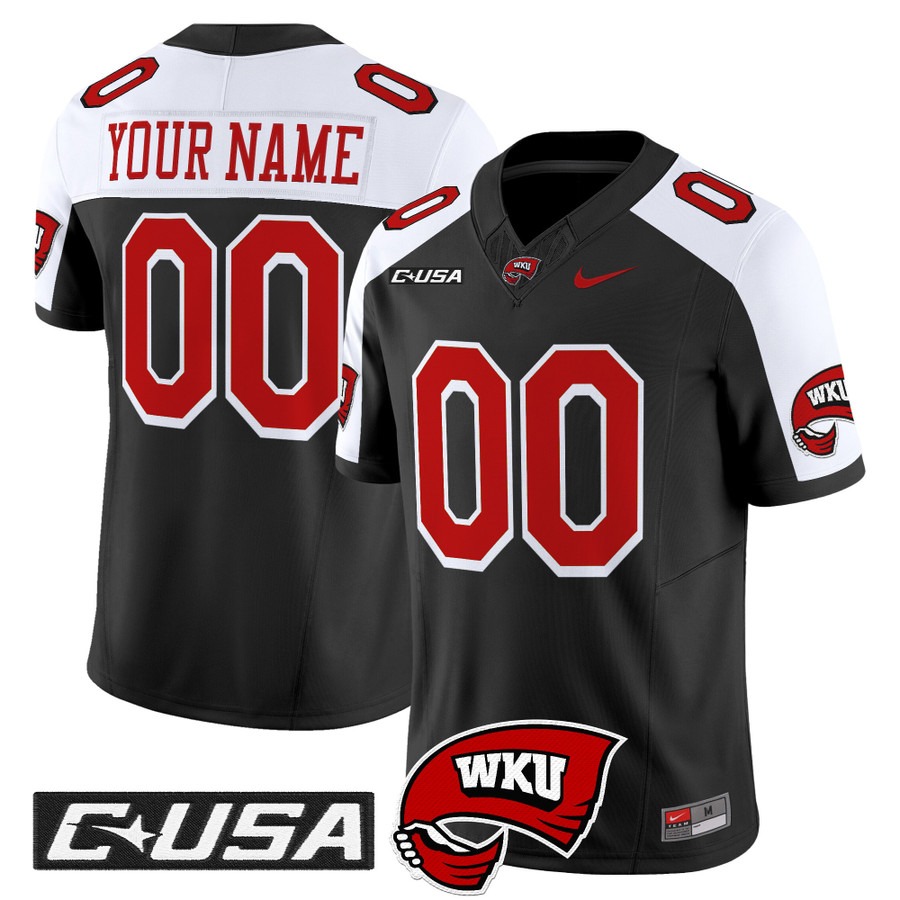Men's Western Kentucky Hilltoppers Custom Black Alternate F.U.S.E. 2025 Vapor Limited Stitched Football Jersey