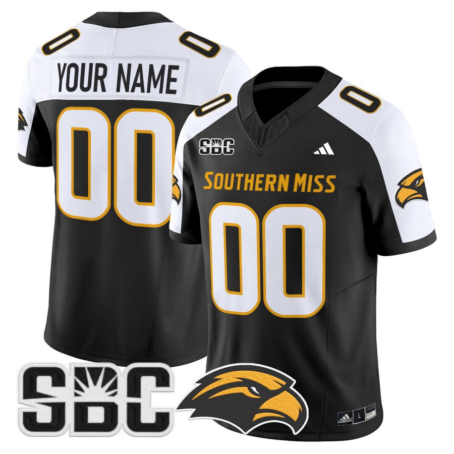 Men's Southern Miss Golden Eagles Custom Black Alternate 2025 Vapor F.U.S.E. Limited Stitched Football Jersey