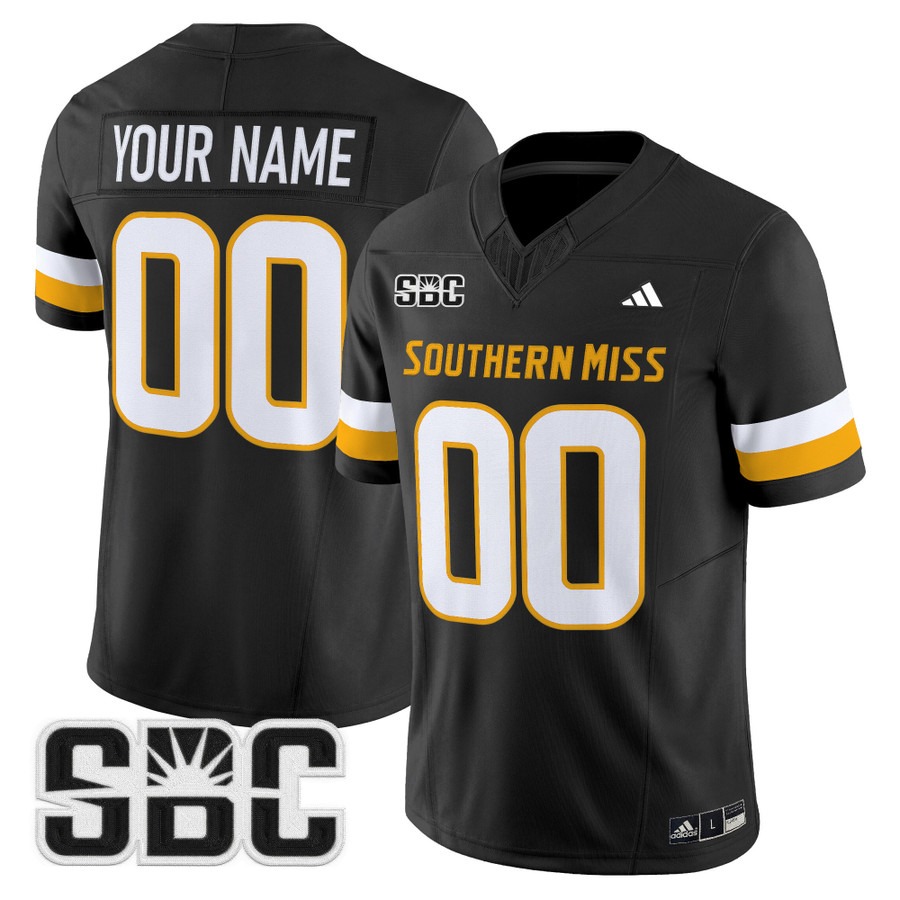 Men's Southern Miss Golden Eagles Custom Black 2025 Vapor F.U.S.E. Limited Stitched Football Jersey