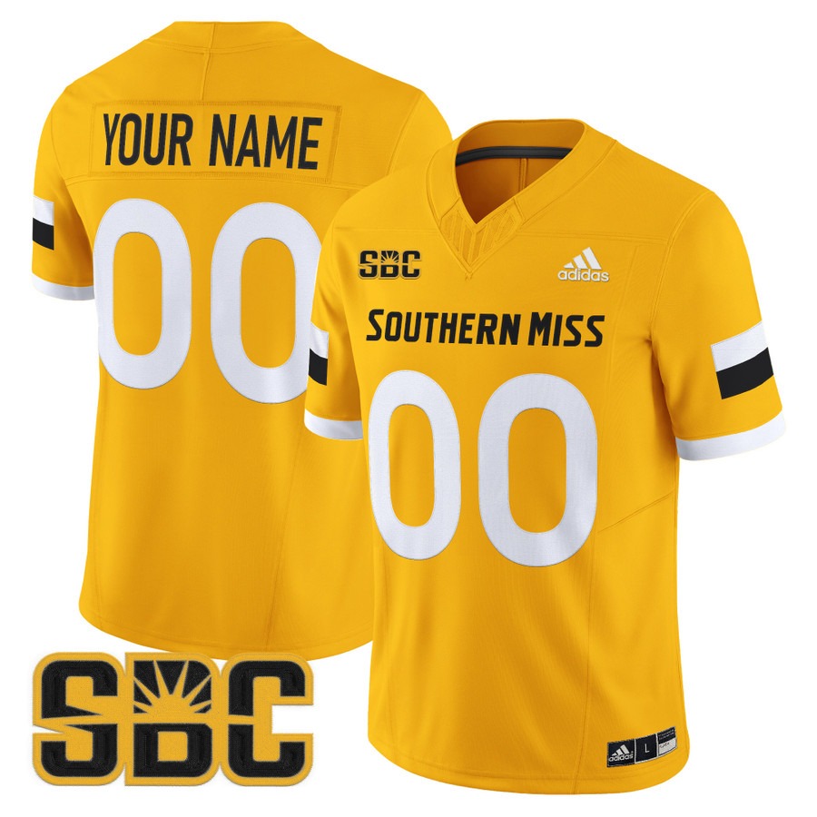 Men's Southern Miss Golden Eagles Custom Gold 2025 Vapor F.U.S.E. Limited Stitched Football Jersey