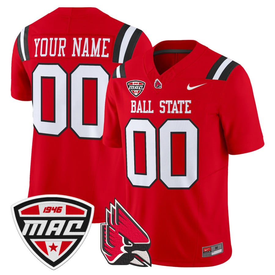 Men's Ball State Cardinals Custom Cardinal F.U.S.E. 2025 Vapor Limited Stitched Football Jersey