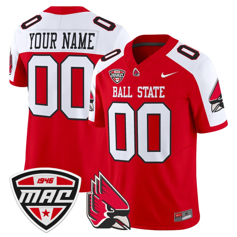 Men's Ball State Cardinals Custom Cardinal Alternate F.U.S.E. 2025 Vapor Limited Stitched Football Jersey