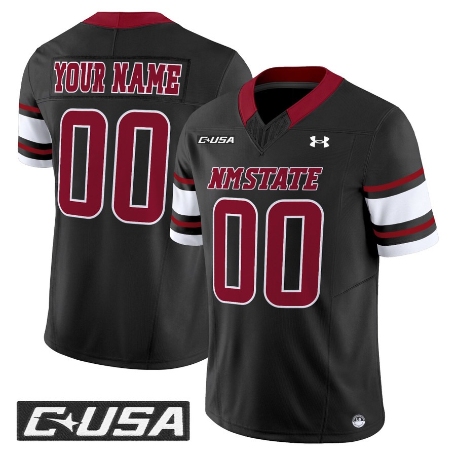 Men's New Mexico State Aggies Custom Black 2025 Vapor F.U.S.E. Limited Stitched Football Jersey