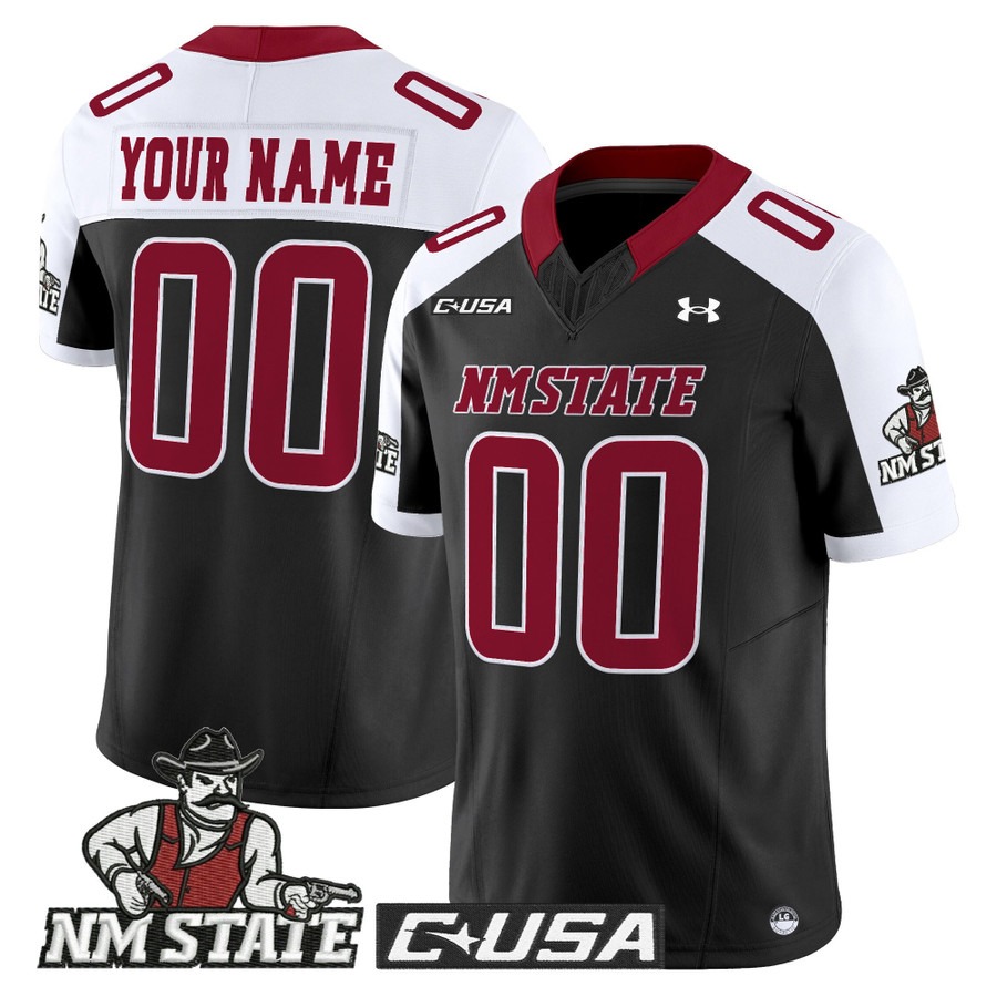 Men's New Mexico State Aggies Custom Black Alternate 2025 Vapor F.U.S.E. Limited Stitched Football Jersey