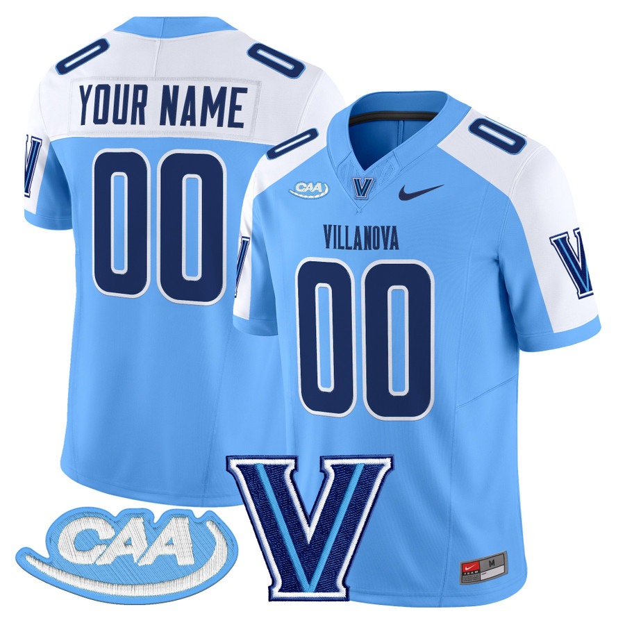Men's Villanova Wildcats Football Custom Light Blue Alternate F.U.S.E. 2025 Vapor Limited Stitched Jersey