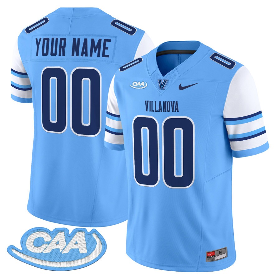 Men's Villanova Wildcats Football Custom Light Blue F.U.S.E. 2025 Vapor Limited Stitched Jersey