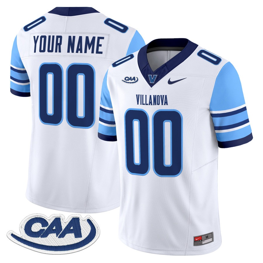 Men's Villanova Wildcats Football Custom White F.U.S.E. 2025 Vapor Limited Stitched Jersey