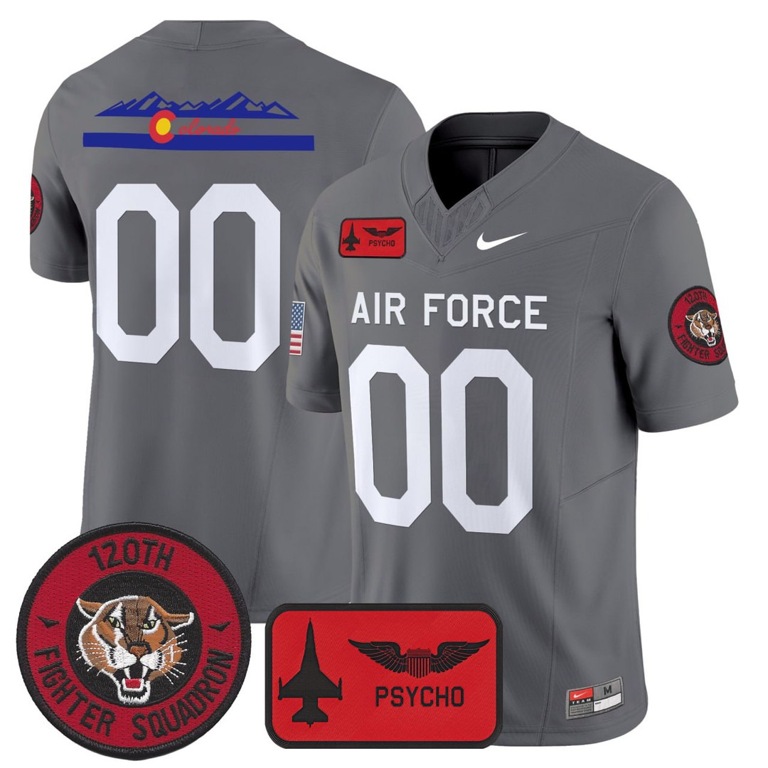 Men's Air Force Falcons Custom Grey F.U.S.E. Vapor Limited Stitched Football Jersey