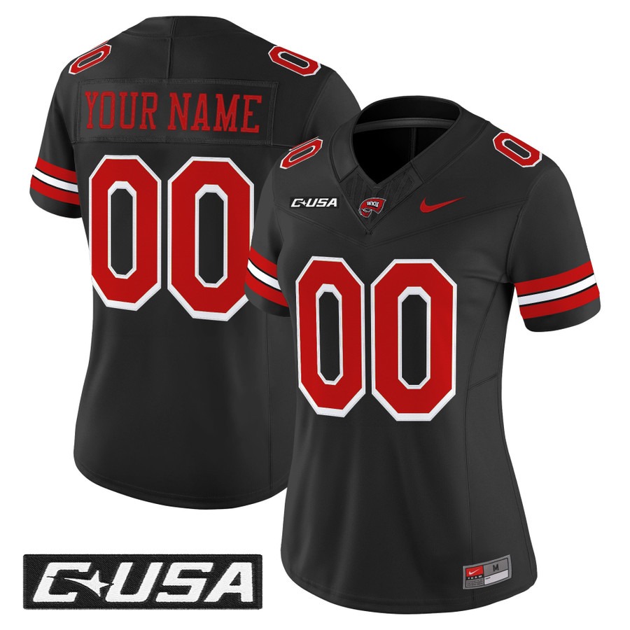 Men's Western Kentucky Hilltoppers Football Custom Black F.U.S.E. 2025 Vapor Limited Stitched Jersey
