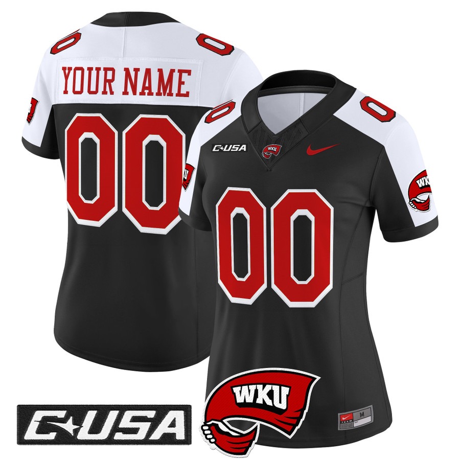 Men's Western Kentucky Hilltoppers Football Custom Black Alternate F.U.S.E. 2025 Vapor Limited Stitched Jersey