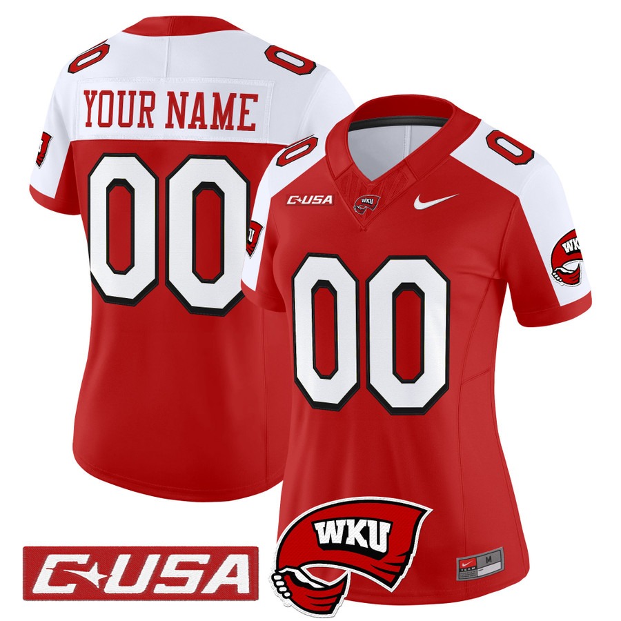 Men's Western Kentucky Hilltoppers Football Custom Red Alternate F.U.S.E. 2025 Vapor Limited Stitched Jersey