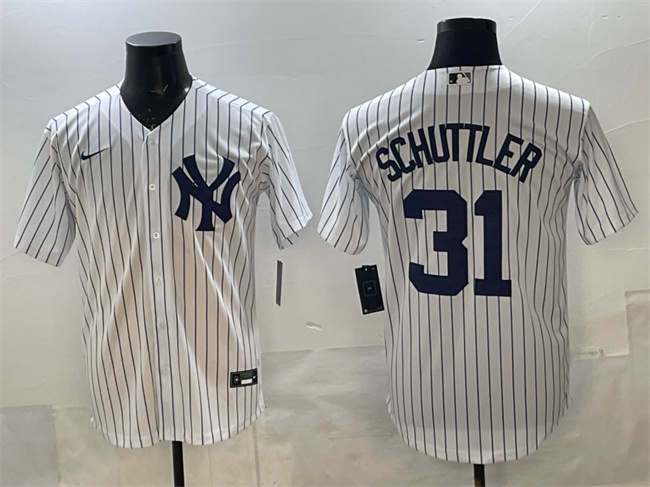 Men's New York Yankees #31 Cam Schlittler White Cool Base Stitched Jersey