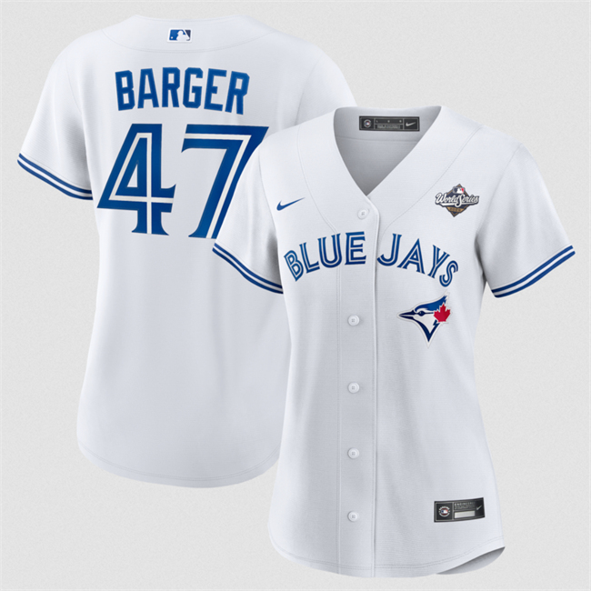 Women's Toronto Blue Jays #47 Addison Barger White 2025 World Series Home Cool Base Stitched Baseball Jersey(Run Small)