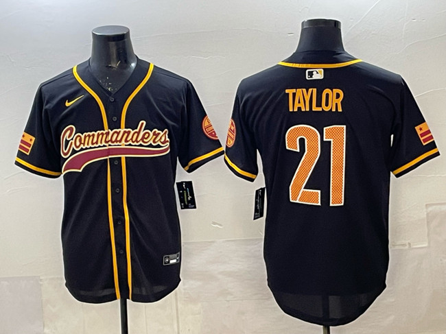 Men's Washington Commanders #21 Sean Taylor Black Limited Stitched Baseball Jersey