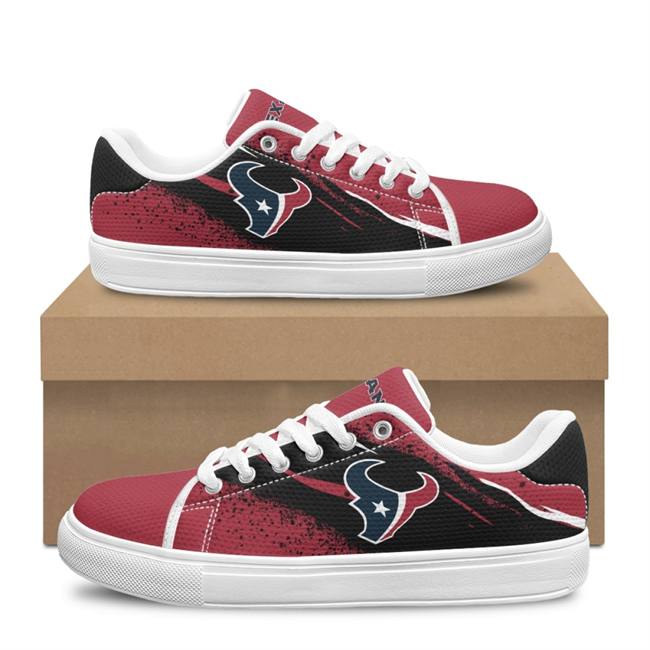 Women's Houston Texans Low Top Casual Sneakers Shoes 001