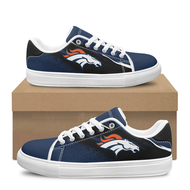 Women's Denver Broncos Low Top Casual Sneakers Shoes 001