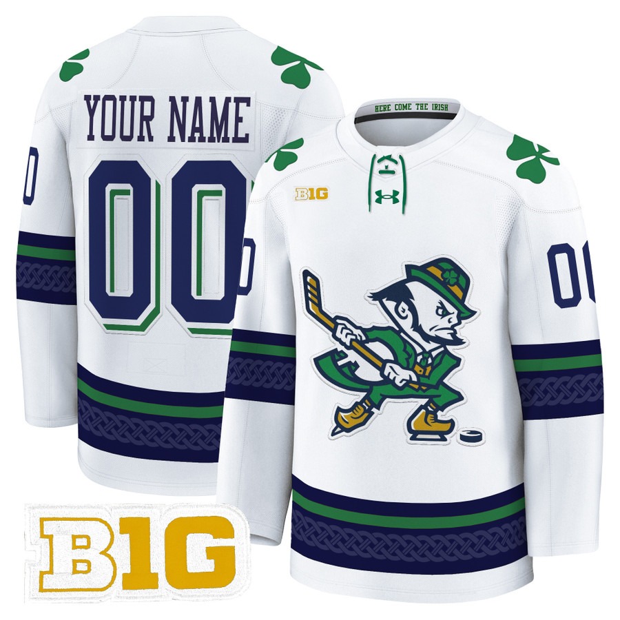 Men's Notre Dame Fighting Irish Hockey Custom White Limited 2025-26 Premium Stitched Jersey