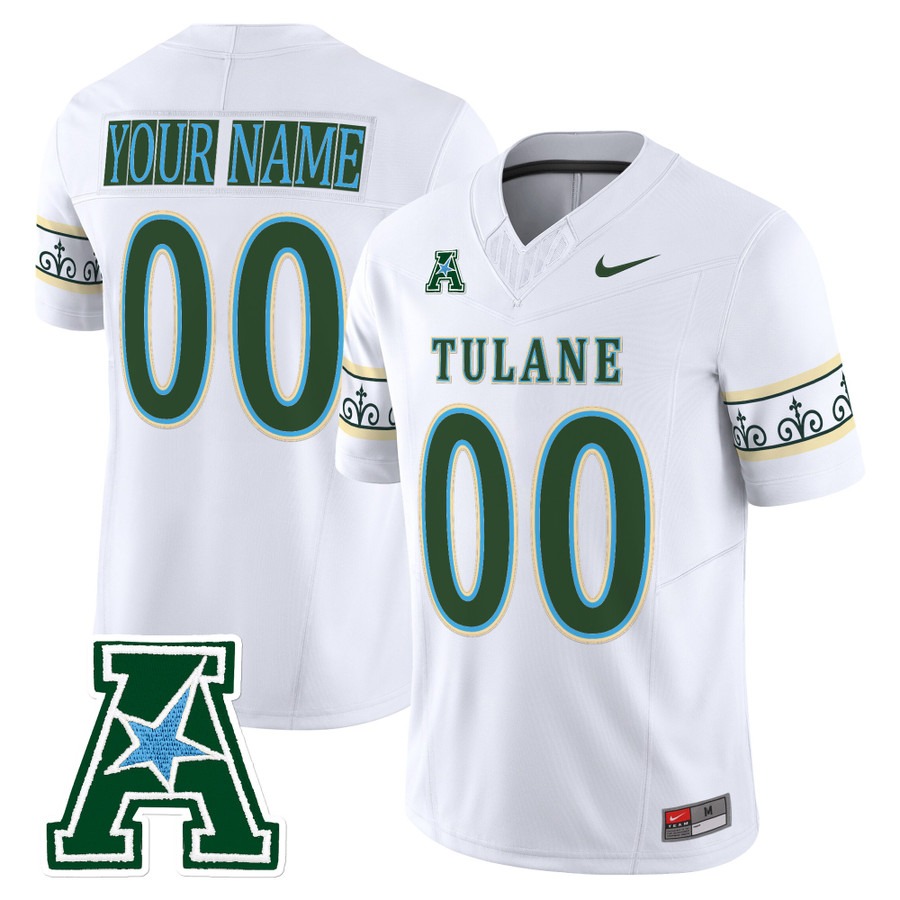 Men's Tulane Green Wave Football Custom White F.U.S.E. 2025 'City Edition' Vapor Limited Stitched Jersey
